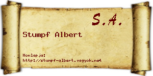 Stumpf Albert névjegykártya